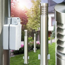 Wegeleuchte mit 2 Steckdosen Garten Wege Lampe Edelstahl Hof Außen Steh Leuchte 