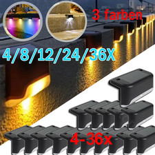 LED Solarleuchten Wandlampen,8-36x,Zaunleuchte Außen Treppen Lampe Gartenleuchte