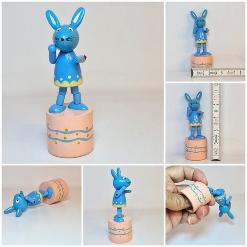 Vintage holz blau hase - blau,
