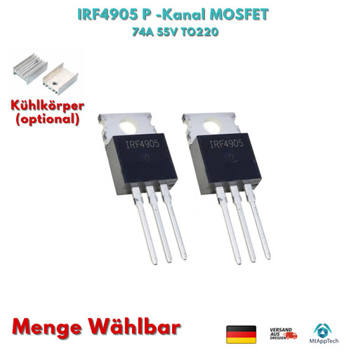 Irf4905 kanal mosfet 74a - irf4905, -kanal
