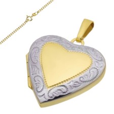 Medaillon Herz zweifarbig