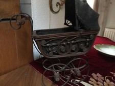 Antik Puppenwagen Kinderwagen Puppe Faltdachg Holz