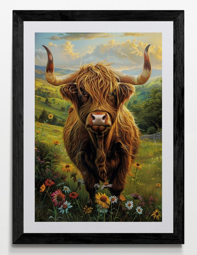 Highland cow gerahmtes - highland,