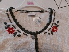 Alphorn Trachten-Strickjacke beige mit Stickerei Gr. XL, Nie Getragen!!