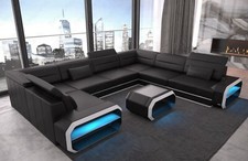 Leder Wohnlandschaft Sofa Eck