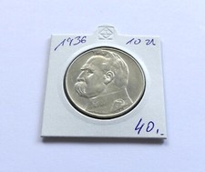 Polen  10 Zloty 1936 , Silber ~ Pilsudski