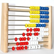 Idena Holz Zähl-Rahmen Abakus Rechenbrett  Rechen-Schieber 100 Perlen Abacus