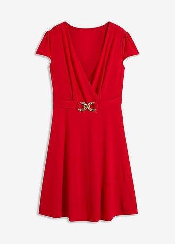 Jerseykleid mit ausschnitt - jerseykleid, v-ausschnitt