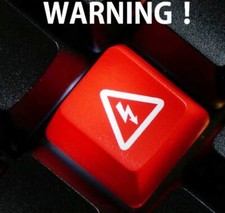 rote Tastenkappe Achtung