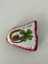 Handbemalter Naturstein Weihnachten Nikolaus Geschenk Silvester Glücksbringer