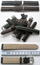 ÜBERLÄNGE STRUKTUR - ECHTLEDERUHRBAND Wahl 18, 20, 22, 24 mm, Braun oder Schwarz
