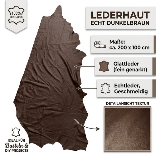 Lederhaut echt dunkelbraun - lederhaut,
