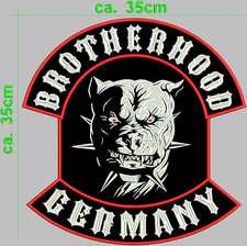 BROTHERHOOD  GERMANY PITBULL Rückenpatch Aufnäher ca. 35x35cm 