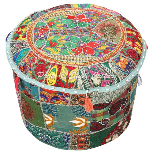 Bohemian patchwork pouf - bohemian,