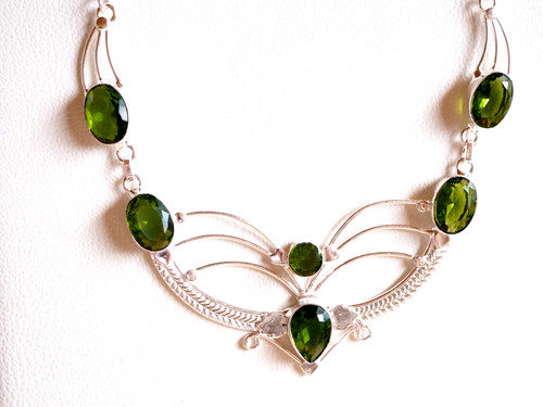 Silber kette mit peridot - silber,