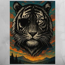 Tiger mit Augenklappe Poster