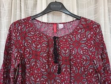 H&M:Hemd,Bluse,Oberteil-XS/S/M- rot,schwarz-weiß - Paisley- Wunderschön