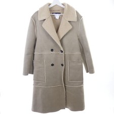 ZARA Mantel Fellmantel Fake Fur Coat Beige Gr. 38 M
