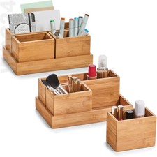 4tlg. Aufbewahrung SET Organizer Bad Büro Stifte Kosmetik Box BAMBUS Ordnungsbox