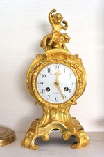 Feine kleine vergoldete Bronzependule, Frankreich, Napoleon III, Raingo Paris