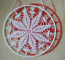 (16,50€/St.) Fensterbild 25cm Stern gehäkelt Baumwolle Drahtring Fensterschmuck