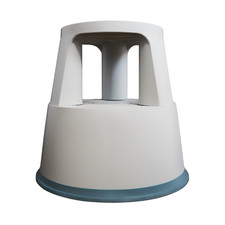 Westcott Rollhocker Hellgrau, Tritthocker 3 Gleitrollen, Stopautomatik