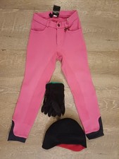 Reithose pink ? HKM 146 + Helmmütze + Reithandschuhe Roeckl