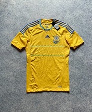 Neu mit Etikett Ukraine 2012 Heim Fußball Shirt Adidas Techfit Player Issue...