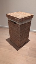Wäschekorb mit Deckel Wäschetruhe ca. 57x30x30 cm mit BIO Bw Wäschesack Bast