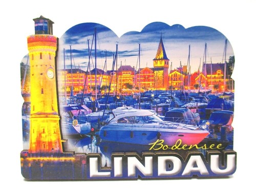 Lindau bodensee holz magnet - lindau, 2d