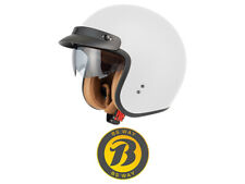 Jethelm mit Visier Motorradhelm Halbschalenhelm Vespa Moped Mofa Scooter Weiß