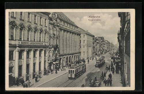 Karlsruhe kaiserstrasse - ak, karlsruhe,