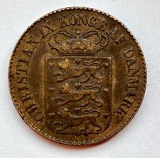 1 Cent 1878 Danish Westindien . Christian IX , Bronze . Km# 68 . Very Rare !