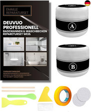 Badewannen Reparaturset Weiß, 200g Emaille Fliesenreparaturset, Wasserdichtes 