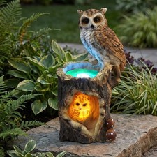 Solar gartenfigur eule mit - solar,