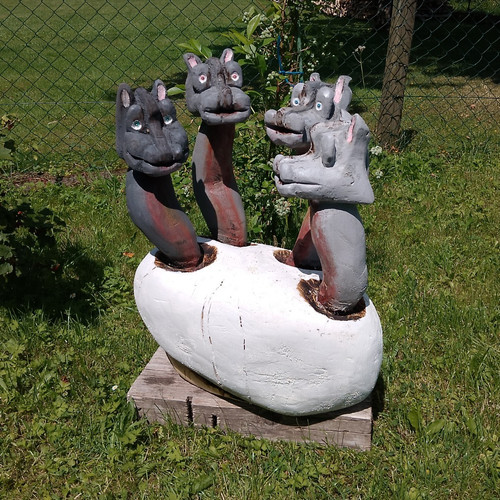 Holz skulptur drachen - holz,