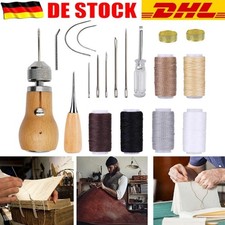 Schuhmacher und Sattler Nähset Leder Nähahle mit Gewachstem Ledergarn DE
