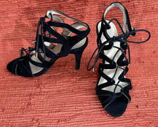 High Heels Sandale Stiletto Sandalette schwarz Wildleder Gr. 40 wie neu