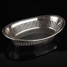 Antiker Silber Korb Brotkorb Brötchenkorb Antik Schale oval 20 cm Durchbruch