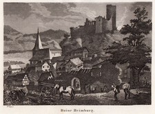 Niederheimbach Original Stahlstich Foltz 1838