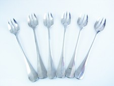 6 ALTE SELTENE SCHÖNE AUSTERNGABELN  VERSILBERT gestempelt - Monogram  "NA"