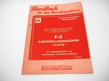 Mc Cormick F-2 Kartoffellegemaschine Handbuch Ersatzteilliste Reparatur 1958