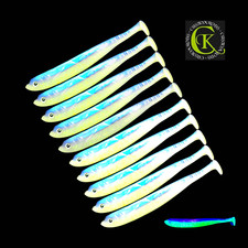 10x 10cm Gummifisch Shad UV