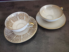 Bareuther ,Hertel & Jacob 2 Mokkatassen, elfenbein und gold