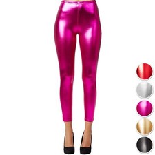 Damen Leggings Metallic Strech
