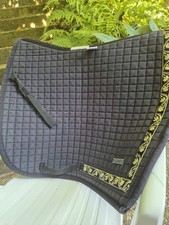 Equinos Barock Dressur Schabracke, Schwarz, Goldborte