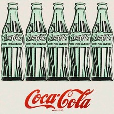 Andy Warhol - Coca Cola, 5 Bottles, 61 x 61 cm