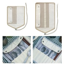 Tragbare Canvas Bestecktasche Rolle mit mehreren Fächern für Camping