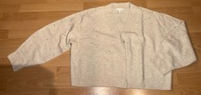 H&M Strickjacke Cardigan Creme Weiß Beige Perlen Gr. XL
