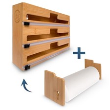 4 in 1  Wandrollenhalter  Folienschneider  mit Optional Küchenrollenhalter
